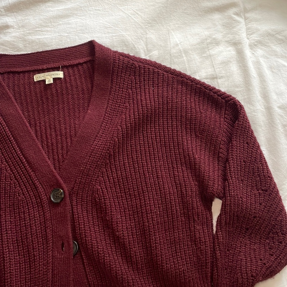OVERSIZED LA HEARTS CARDIGAN SIZE xs